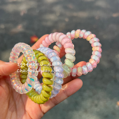 韩系简约慵懒彩色电话发圈