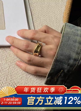 法式重工金属不规则宽版戒指