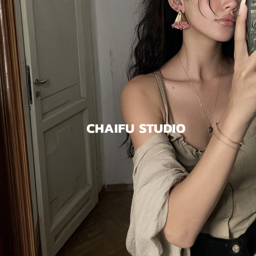 海风招摇流苏拉菲草耳钉