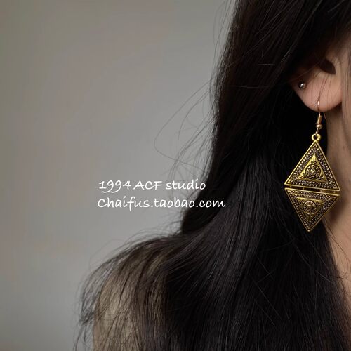 复古苗疆设计做旧风耳环