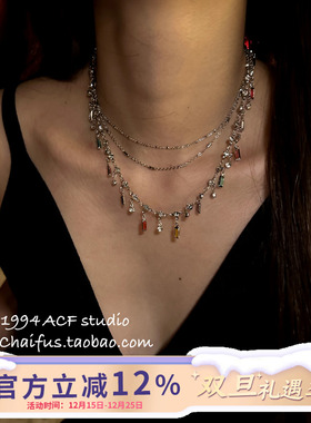 韩系甜酷流苏多层叠戴项链