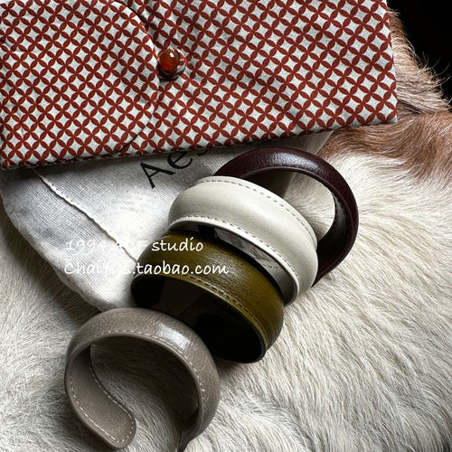 欧美朋克风皮质开口手镯