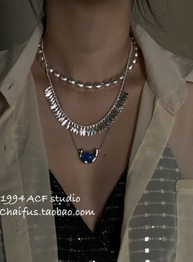 韩系轻奢冷淡几何树叶项链