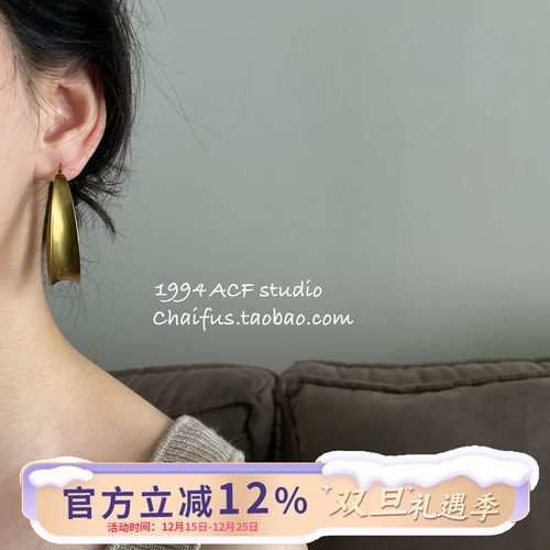 欧美古铜U型镂空耳扣简约