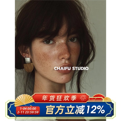 欧美夸张金属划痕工艺耳钉