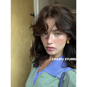 柴夫工作室 港风复古甜妹撞色波点C型耳钉小众俏皮趣味耳环 R461