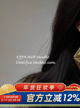 柴夫工作室/R949 复古苗疆设计做旧风耳环几何雕刻度假耳饰