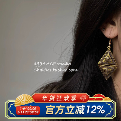 复古苗疆设计做旧风耳环