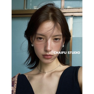 柴夫工作室/R360 法式通勤钛钢爱心纹理耳扣冷淡风日常佩戴耳环