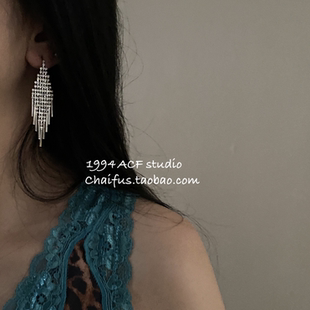 微镶清冷感满钻耳钉气质冷淡风流苏耳环合集 法式 柴夫工作室 E773