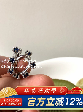 柴夫工作室/E227 法式轻奢风蓝色锆石小巧耳扣简约百搭通勤耳环