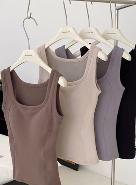 ABBY&CONNIE秋冬羽绒保暖背心9998#女自带胸垫加绒内搭保暖吊带衣