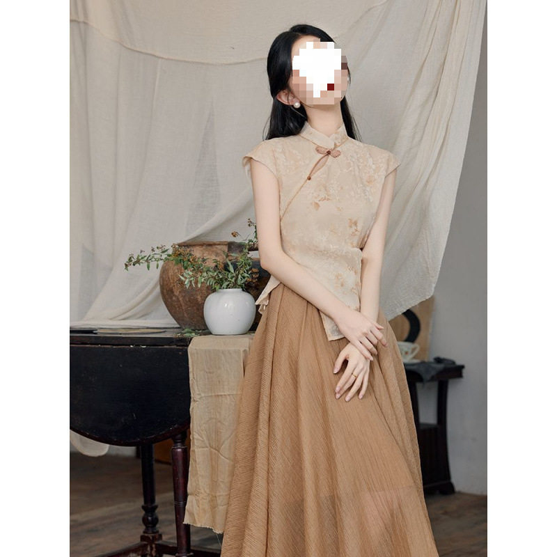 新中式国风套装清冷感禅