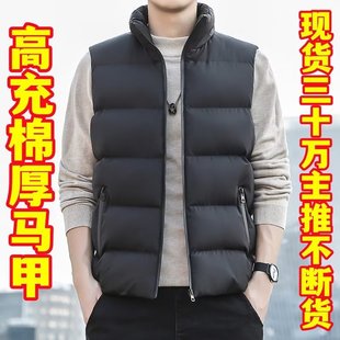 外套 背心坎肩马夹仿羽绒棉秋冬季 简约轻便马甲男秋冬2022新款 修身