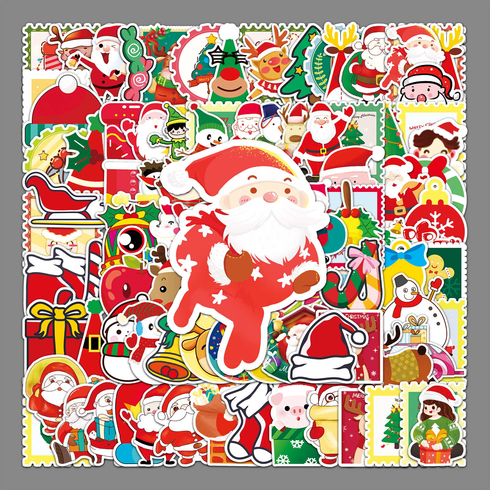 100张圣诞节行李箱贴纸创意涂鸦 防水旅行箱笔记本电脑装饰贴纸