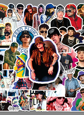 50张peso pluma贴纸旅行箱滑板车汽车装饰潮流歌手明星涂鸦贴画