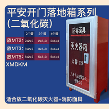 4X2 平安厂桂安牌二氧化碳灭火器箱套装 防毒面具箱子消防 2两只装