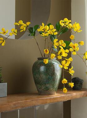 逼真高级感仿生花客厅中式仿真花摆件电视柜装饰摆设高档黄色假花