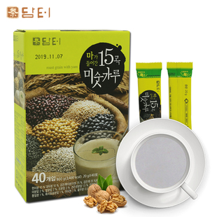 进口零食 韩国丹特山药十五种谷物茶粉茶 十五谷茶 12/40条盒装
