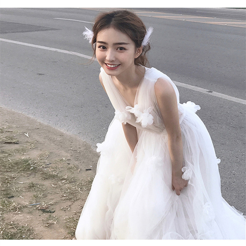 森系旅拍超仙新款梦幻写真轻婚纱