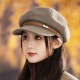 新款 贝雷帽女秋冬显脸小鸭舌八角帽大头围法式 高级感复古报童帽子