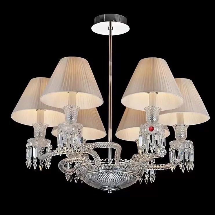 法式巴卡水晶灯轻奢别墅高端住宅复式客厅卧室餐厅陀飞轮水晶吊灯