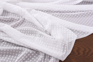 真丝剪花绡55元 柔软白色剪花真丝绡面料1.4米宽特价 清仓仙女风格