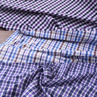 胡胡布店色织真丝棉格子面料衬衣好料床品面料1.4米宽35元 一米