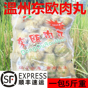 温州特产美食猪肉现做东欧牌大肉丸狮子头5斤装生制品江浙沪包邮