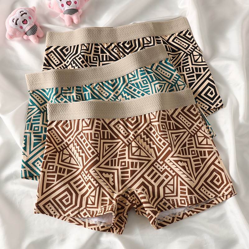 棉质新款女士内裤防走光个性平角裤爆款网红女生舒适透气四角短裤