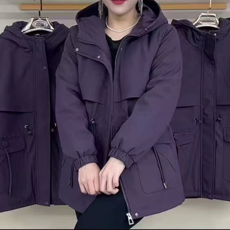 2025新款时尚洋气高品质连帽拼色显瘦百搭冲锋衣外套