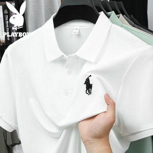 新款 潮流短袖 花花公子夏季 2025翻领POLO衫 上衣服 T恤半袖 男打底衫
