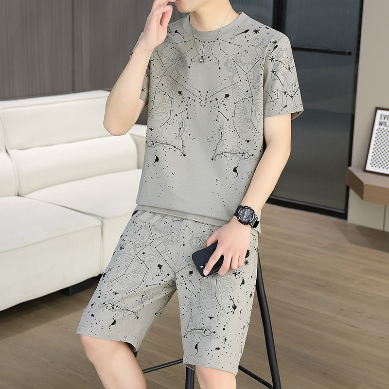 2026新款夏索罗娜男凉感短袖套装t恤初高中学生青少年睡衣家居服