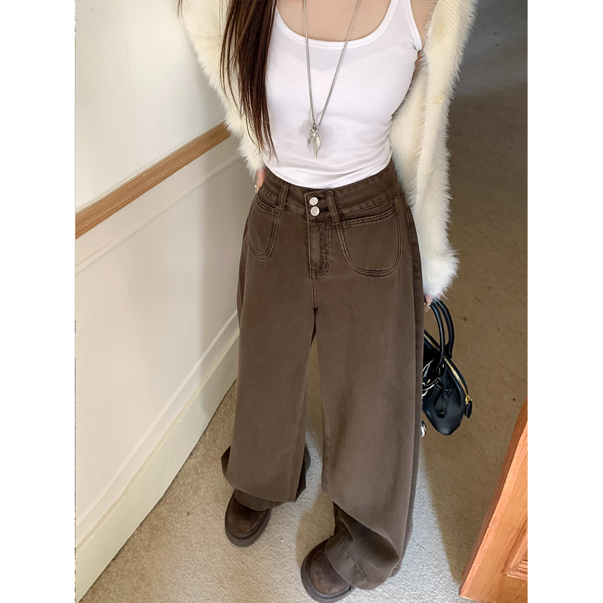 高腰长裤常规牛仔2024