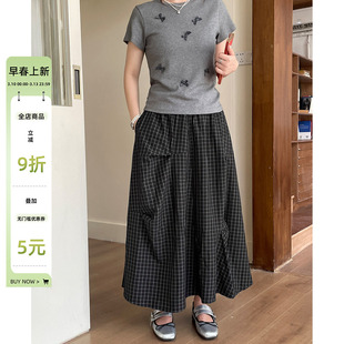 大码女装2026新款夏不规则半身裙胖mm格子休闲超好看独特漂亮裙子