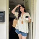 碎花衬衫 夏季 法式 上衣 胖mm显瘦独特漂亮减龄款 女装 大码 2025新款