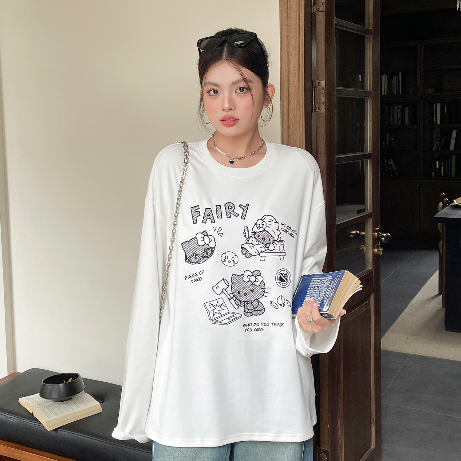 早秋胖mm大码女装炸街独特漂亮t恤上衣宽松百搭巨显瘦打底衫长袖