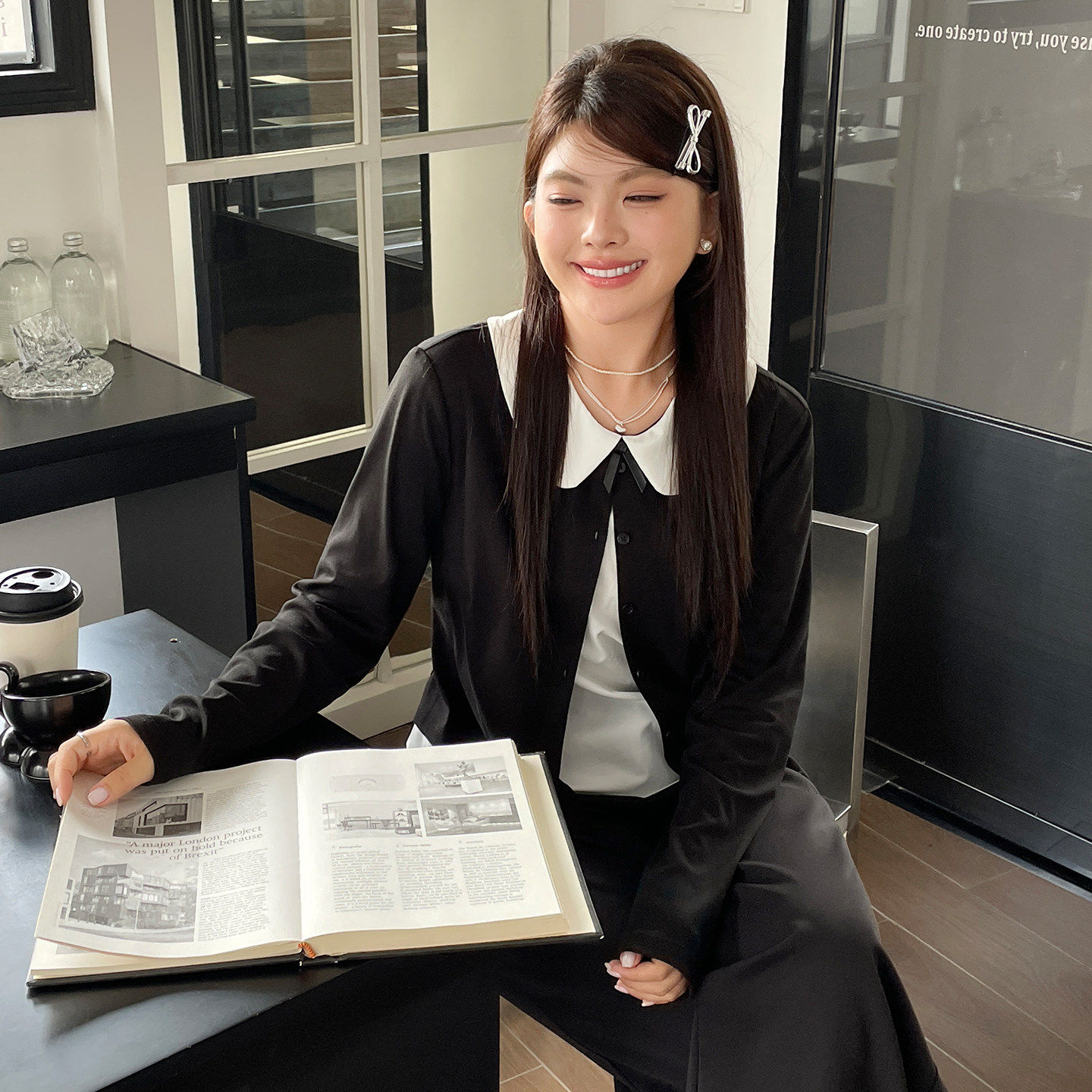 大码女装胖mm时髦套装早春穿搭高级感遮肚子巨显瘦上衣裤子两件套