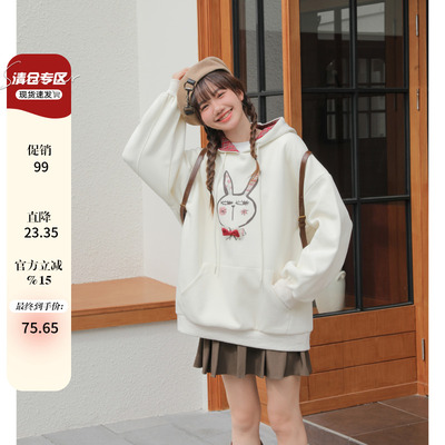 韩版胖mm大码女装洋气甜美减龄上衣春秋季新款超好看独特漂亮卫衣