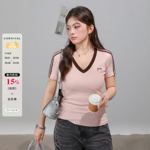 夏季大码胖mm又a又飒正肩显瘦女款上衣2026巨好看薄款v领短袖t恤