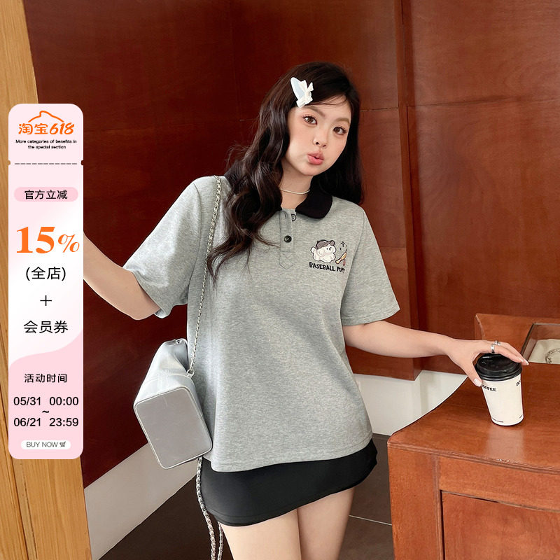 夏季新款短袖胖mm大码女装体恤衫