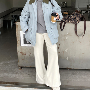 胖mm显瘦喇叭休闲裤 女装 子大码 2025深冬独特超好看加绒微喇糯米裤