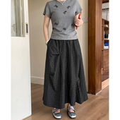 夏不规则半身裙胖mm格子休闲超好看独特漂亮裙子 2026新款 大码 女装