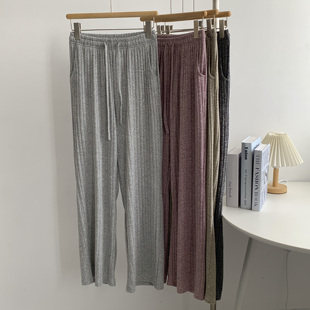 长裤 软糯叽叽针织阔腿裤 高腰显瘦舞蹈裤 女春夏秋穿三季 女 直筒裤
