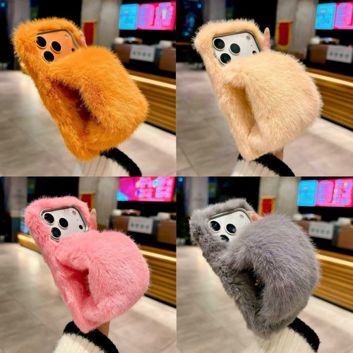 毛绒绒纯色手机壳适用opporeno14pro/15情侣findx6/x7pro/x8ultra可爱x9秋冬暖手腕k13turbo茸茸软壳A6pro/a5