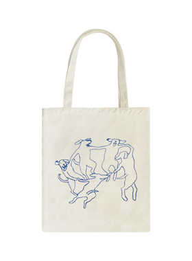 一布|跳舞的狗和猪致敬马蒂斯舞蹈Matisse Dance定制帆布包托特包