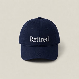 Retired 龚俊同款「早日退休」刺绣棒球帽 纯棉鸭舌帽 情侣帽子