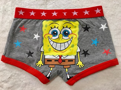 出口日本 SpongeBob 海绵宝宝 卡通 纯棉 女士平角内裤3.7