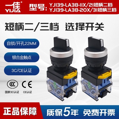 旋钮开关2档3档上海仪佳22MM自锁