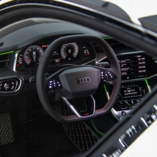 A8改装 A6L B10平底加热方向盘液晶按键发光四环标原厂 25款